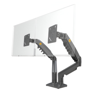 Soporte Neumático Doble Monitor 17" a 27" | Movimiento Suave y Preciso