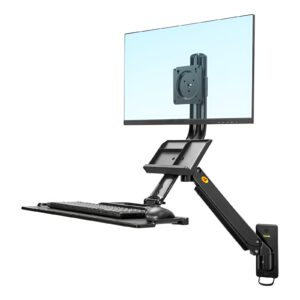 Soporte a Muro para Monitor y Teclado 22” a 35” Estación de Trabajo Ajustable VESA 75100