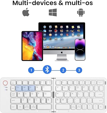 Teclado Inalámbrico Plegable con Soporte para Celular - Image 2