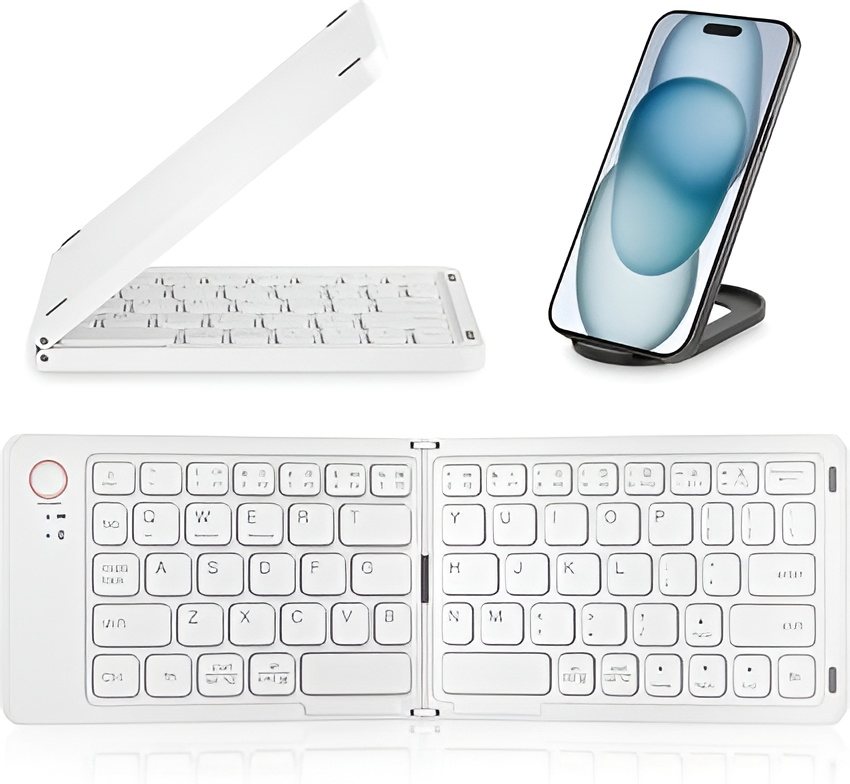 Teclado Inalámbrico Plegable con Soporte para Celular